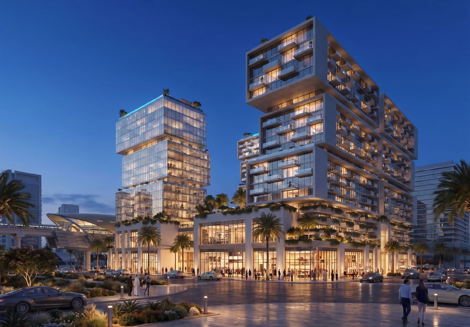 RAW District blue hour exterior