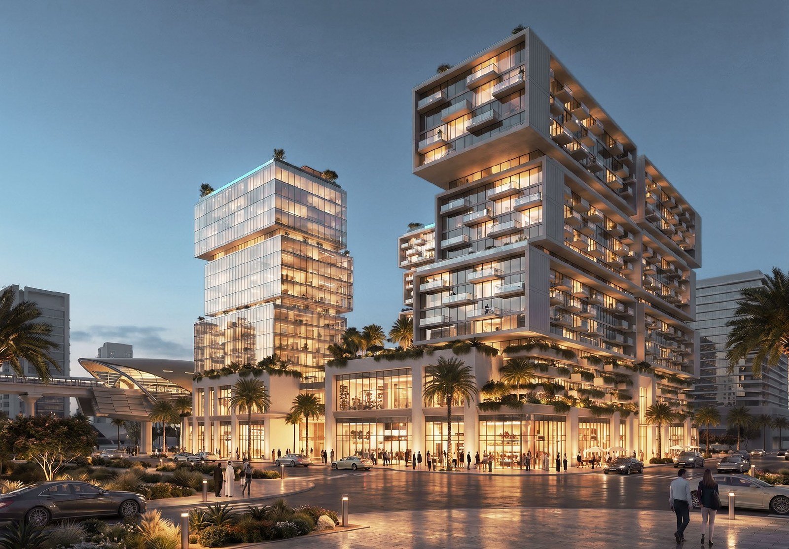 RAW District exterior night render
